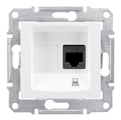 Schneider Electric Sedna  Белый Розетка механизм компьютерная 1-местная RJ45 категория 5e, экранированная STP с пружинными зажимами IP20 скрытая установка SDN4500121