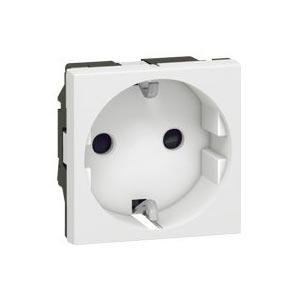 Legrand  Mosaic  Белый Розетка механизм 2К+3 немецкий стандарт 2 модуля без зажимов со шторками    77211