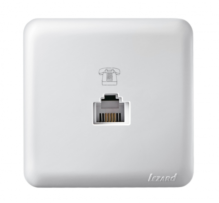 Lezard VIOLA Белый  Розетка телефонная евро открытая установка 751-0200-137