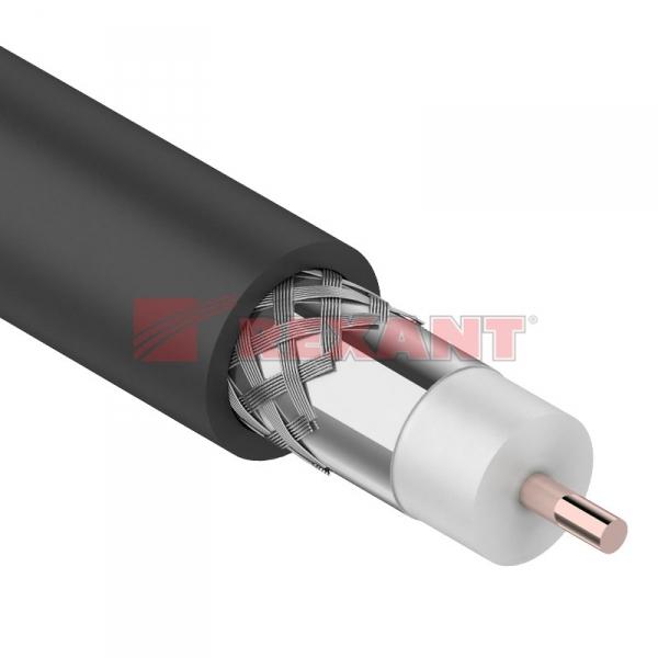 Кабель RG-11U (75 Ом), CCS/Al/Al 83 % (бухта 305 м) черный (OUTDOOR) REXANT 01-3011