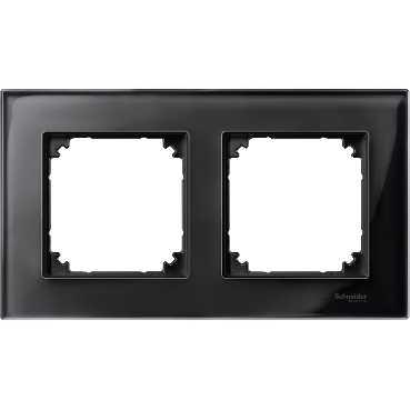 Schneider Electric Merten  Черный Оникс  Рамка 2-местная стекло MTN404203