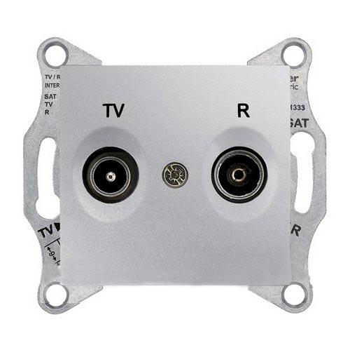 Schneider Electric Sedna Алюминий Розетка механизм TV/R проходной 8dB IP20 скрытая установка SDN3301360