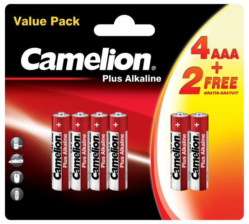 Элемент питания AAA/LR03 1.5В Plus Alkaline 4+2LR03-BP (блист.6шт) Camelion 14112