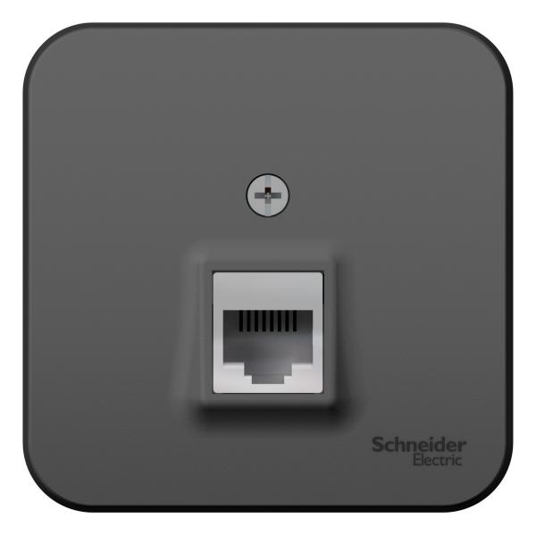Schneider Electric  BLANCA  Антрацит  Розетка телефонная RJ11 изолирующая пластина, открытая установка  BLNIA011006