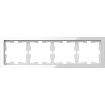 Schneider Electric  MERTEN  D-Life  Белый Кристалл   Рамка 4-местная MTN4040-6520