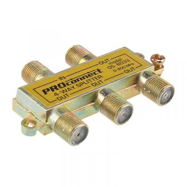 Делитель ТВ х 4 под F разъём  5-900 МГц  PROCONNECT 05-6033