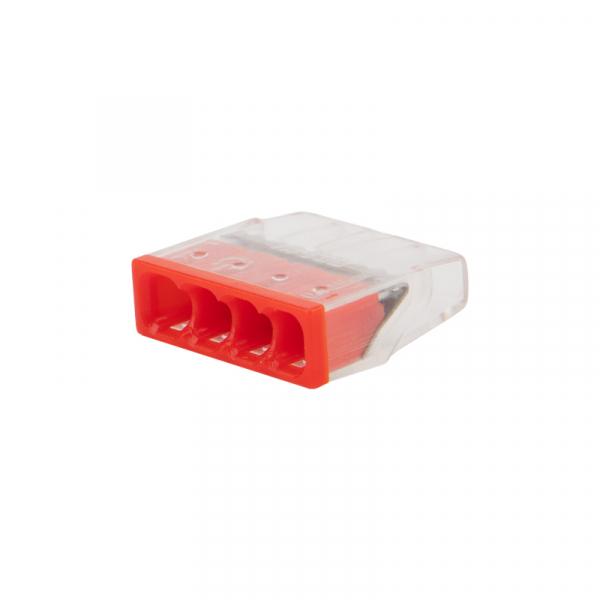 Экспресс-клемма REXANT СМК 2273-204, 4-проводная 0.5-2.5 мм², прозрачная, блистер (20 шт./уп.) 07-3213-20