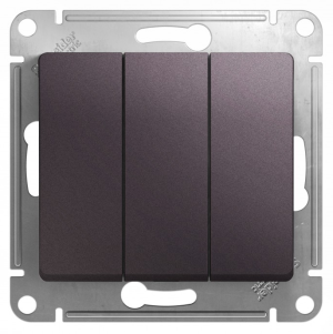 Schneider Electric Glossa Сиреневый Туман Выключатель 3-клавишный схема3, 10AX, механизм IP20 скрытая установка GSL001431