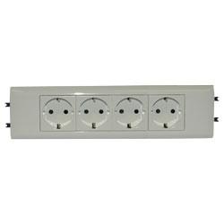 Розетка DLP65 немецкий стандарт 4X2К+З без зажимов Legrand  Mosaic  77434