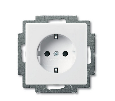 ABB Basic 55 Альпийский белый Розетка SCHUKO 16А 250В, с винтовыми клеммами