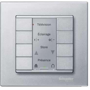 Schneider Electric Merten  Алюминий  Выключатель 4-кнопочный PLUS, SM MTN627860