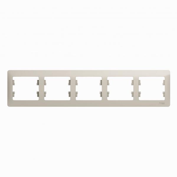 Schneider Electric Glossa Молочный Рамка 5-местная горизонтальная IP20 скрытая установка GSL000905