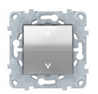 Schneider Electric Unica NEW Алюминий Выключатель 2-клавишный, для жалюзи, без фиксации, 2 х схема 4 NU520730