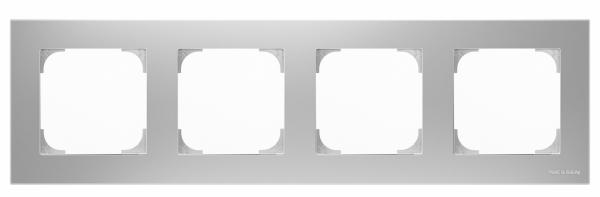 ABB  SKY Серебристый Алюминий Рамка 4-местная /2CLA857400A1301/