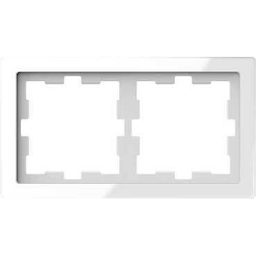 Schneider Electric  MERTEN  D-Life  Белый Кристалл   Рамка 2-местная MTN4020-6520