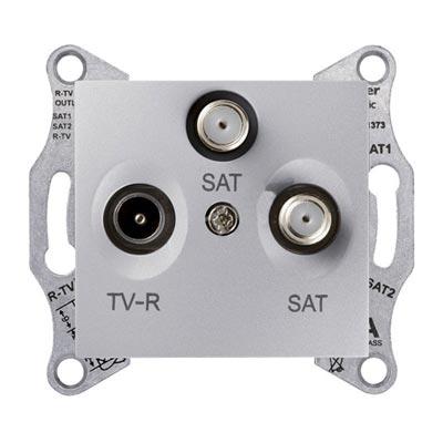 Schneider Electric Sedna Алюминий Розетка механизм  RTV/SAT/SAT оконечная 1dB IP20 скрытая установка SDN3502160