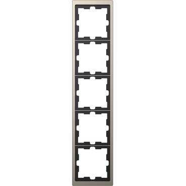 Schneider Electric  MERTEN  D-Life  Никель  Рамка 5-местная MTN4050-6550