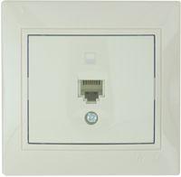 Lezard  Mira  Крем-Крем Розетка компьютерная CAT5 скрытая установка  (860043) 701-0303-139