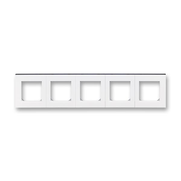 ABB  Levit   Белый/Дымчатый чёрный Рамка 5-местная 2CHH015050A6062