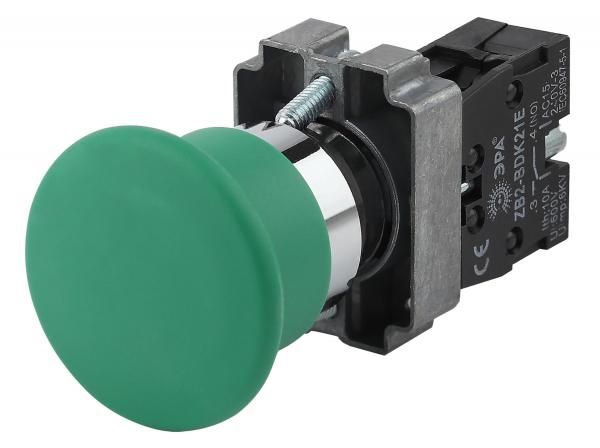 ЭРА Кнопка управления LAY5-BC31"Грибок" зеленая 1з (20/200/3200)