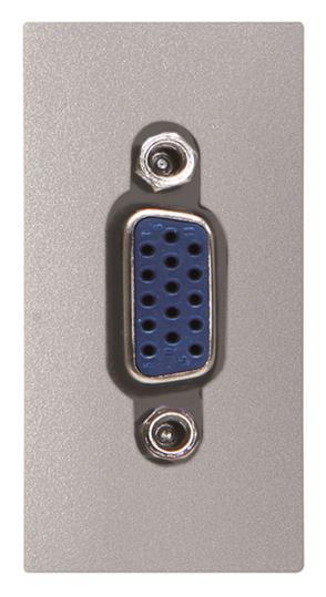 ABB  Zenit  Серебристый Разъём механизм VGA (DE-15) 3.5мм, 1-модуль  / 2CLA215550N1301