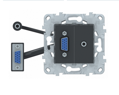 Schneider Electric Unica NEW Антрацит Розетка HD15+Minijackk, NU593254