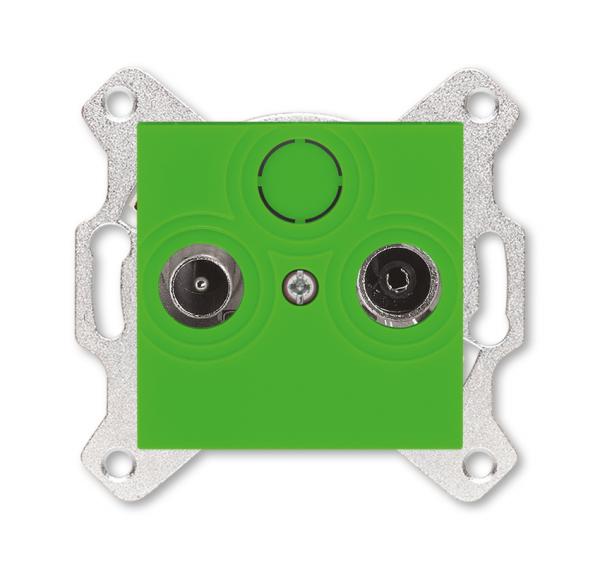 ABB  Levit  Зелёный Розетка TV-R, проходная, 7дБ, 2CHH083607A6067