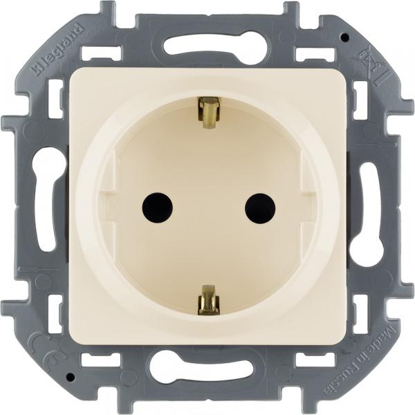 Legrand INSPIRIA Слоновая кость Розетка 1-местная с заземляющими контактами шт IP20 скрытая установка 673731