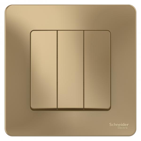 Schneider Electric  BLANCA  Титан  Выключатель 3-клавишный (cх.1+1+1), 10А, 250B, скрытая установка BLNVS100504