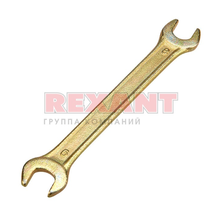 Ключ рожковый REXANT 8х9 мм, желтый цинк 12-5822-2