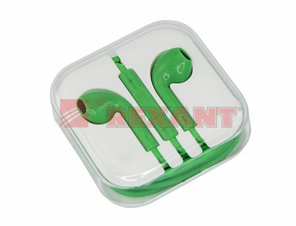 Наушники с микрофоном зеленые 18-1993