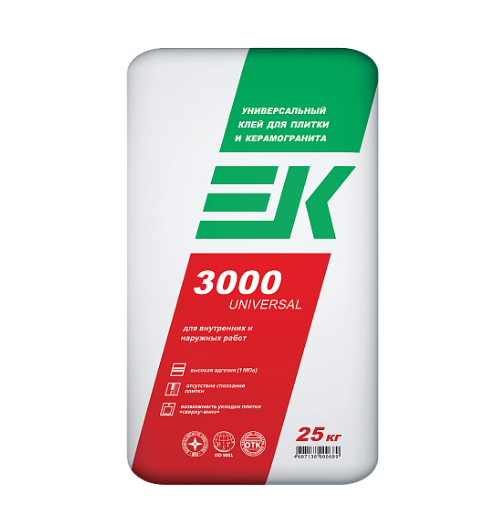 Клей плиточный ЕК-3000 UNIVERSAL универсальный ЕК уп25 кг