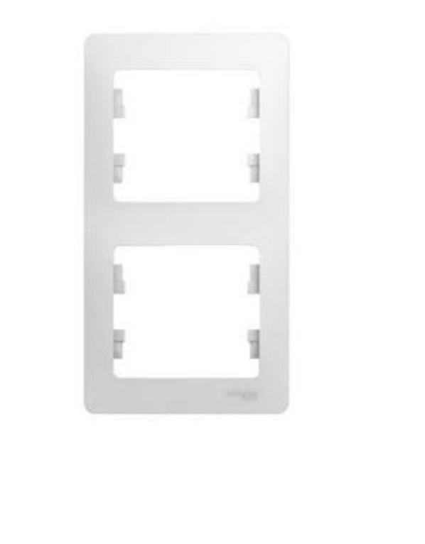 Schneider Electric Glossa  Белый Рамка 2-местная вертикальная IP20 скрытая установка GSL000106