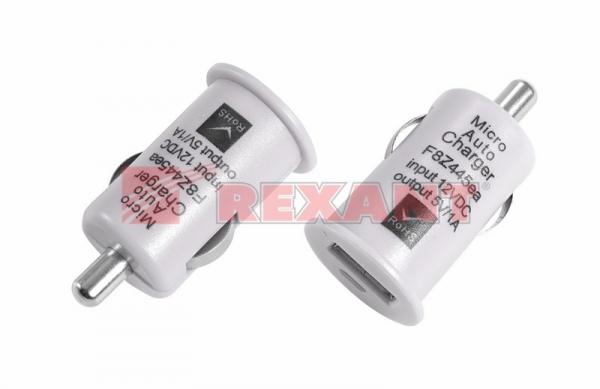 Автозарядка в прикуриватель USB (АЗУ) (5V, 1 000mA) белая REXANT 18-1921
