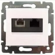 Legrand Valena  Белый Розетка механизм TФ+ компьютерная RJ11+RJ45 UTP категория 6е 770080 индивидуальная упаковка DIY (кратно 1шт)  /695339