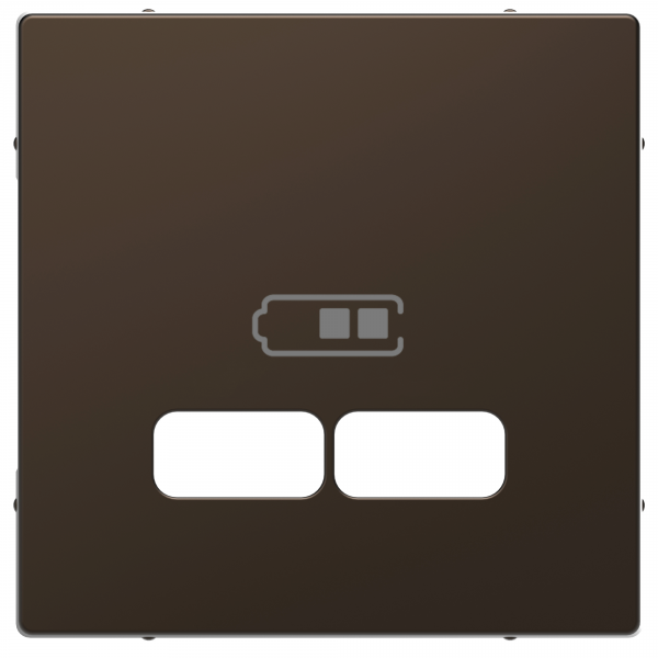 Schneider Electric  MERTEN  D-Life  Мокко  Центральная Накладка для USB механизма 2,1А MTN4367-6052