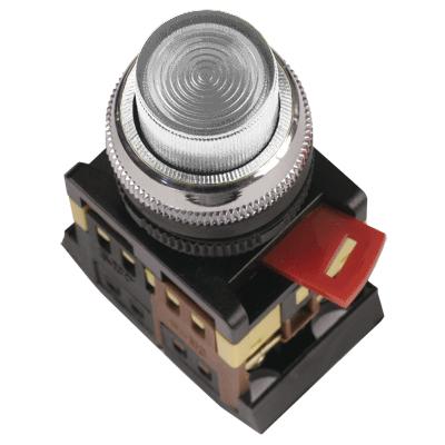 Арматура светосигнальная TDM ABLFP-22 (белая) неон кнопка 1з+1р 230В