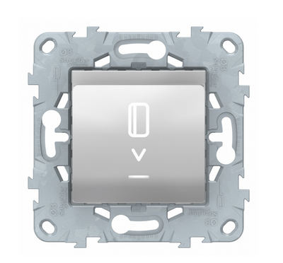 Schneider Electric Unica NEW Алюминий Выключатель карточный, с подсветкой 10 А, NU528330