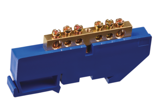 Шина нулевая на DIN изоляторе Navigator  NBB-M69-6D/B 6*9, 6 отверстий  71 152