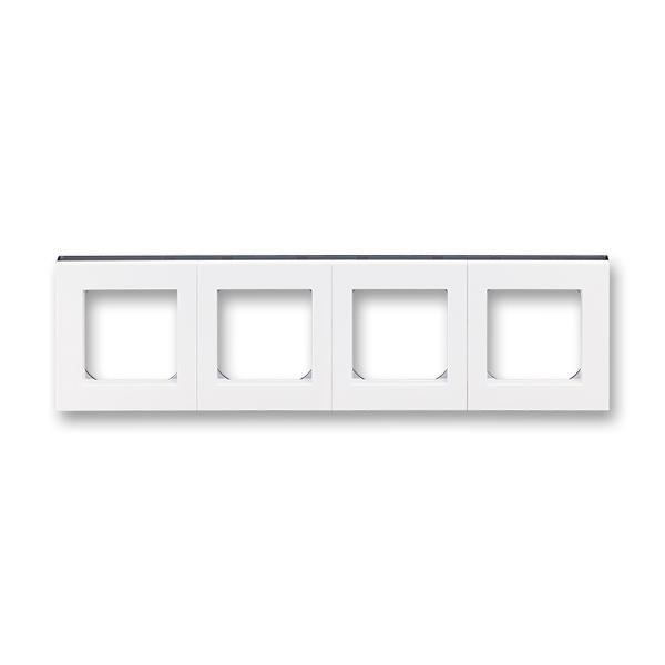 ABB  Levit   Белый/Дымчатый чёрный Рамка 4-местная 2CHH015040A6062