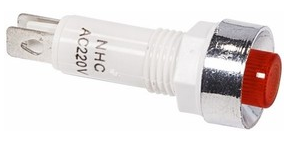 Индикатор c отражателем Ø10  220V красный  (RWE-209)  REXANT 36-4751