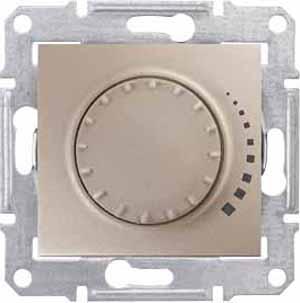 Schneider Electric Sedna Титан Диммер механизм поворотный емкостный  230В,  25-325 Вт/ВА IP20 скрытая установка SDN2200668