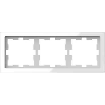 Schneider Electric  MERTEN  D-Life  Белый Кристалл   Рамка 3-местная MTN4030-6520