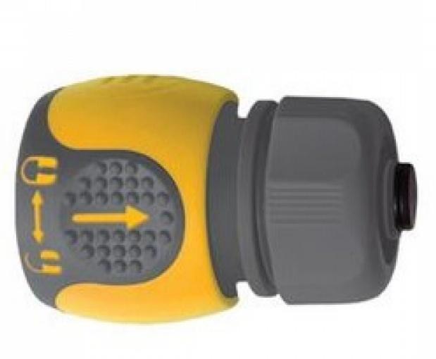 Соединитель PALISAD LUXE  для шланга 1/2", аквастоп, двухкомпонентный // 66244