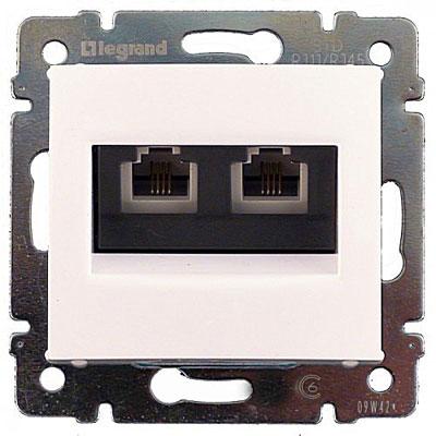 Legrand Valena  Белый Розетка механизм компьютерная 2-местная без захватов RJ45 UTP категория 5е /774239