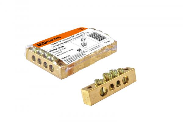 Шина нулевая 8х12 ( 4/2)  (4 группы/крепеж по краям) TDM