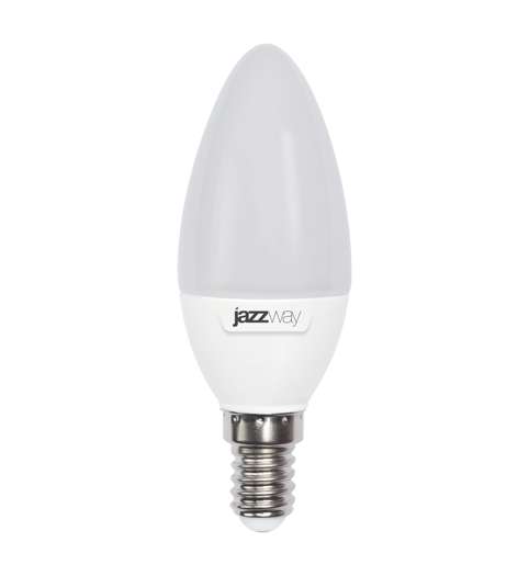 Лампа светодиодная PLED-SP 7Вт C37 свеча 3000К тепл. бел. E14 530лм 230В JazzWay 1027818-2