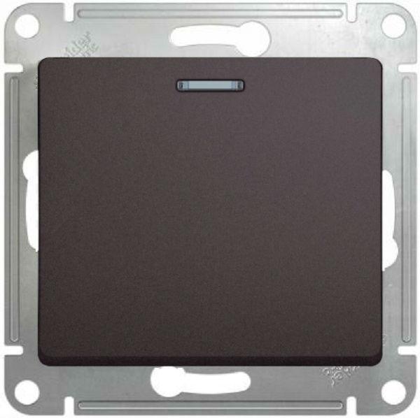 Schneider Electric Glossa Графит Выключатель 1-клавишный с подсветкой схема 1а, 10AX, механизм IP20 скрытая установка GSL001313
