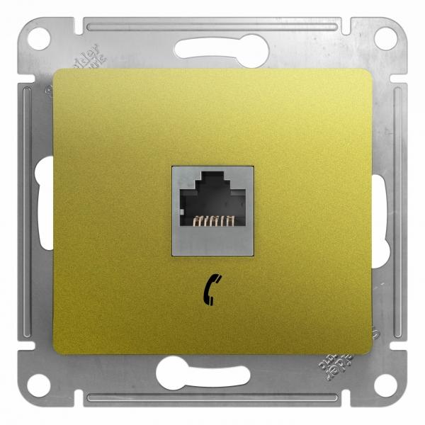 Schneider Electric Glossa Фисташковый Розетка телефонная RJ11, механизм IP20 скрытая установка GSL001081T