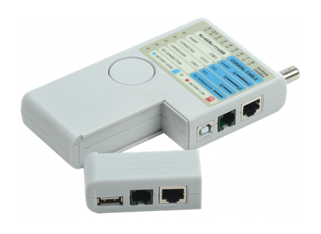 Тестер для витой пары 4в1 RJ45/RJ11/BNC/USB с элементом питания ITK